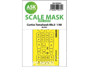 ASK Art Scale Kit Mask M48262 Curtiss Tomahawk Mk.II Airfix Recto 1/48