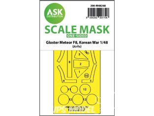 ASK Art Scale Kit Mask M48268 Gloster Meteor F8 Guerre de corée Airfix Recto 1/48