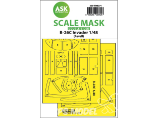 ASK Art Scale Kit Mask M48271 B-26C Invader Revell Recto Verso 1/48