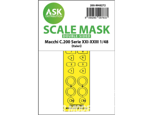 ASK Art Scale Kit Mask M48272 Macchi C.200 Serie XXI-XXIII Italeri Recto Verso 1/48