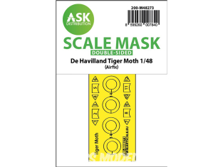 ASK Art Scale Kit Mask M48273 De Havilland Tiger Moth Airfix Recto Verso 1/48