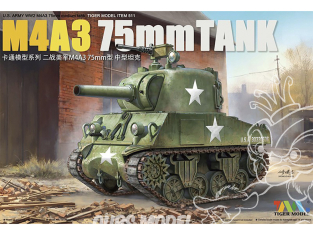 Tiger Model maquette militaire Cute 511 Sherman M4A3 75mm