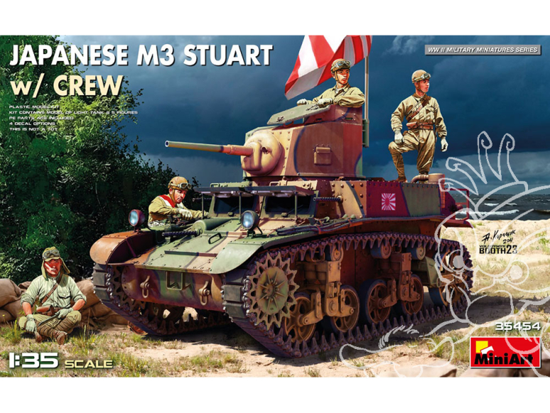 Mini Art maquette militaire 35454 M3 STUART JAPONAIS avec ÉQUIPAGE 1/35