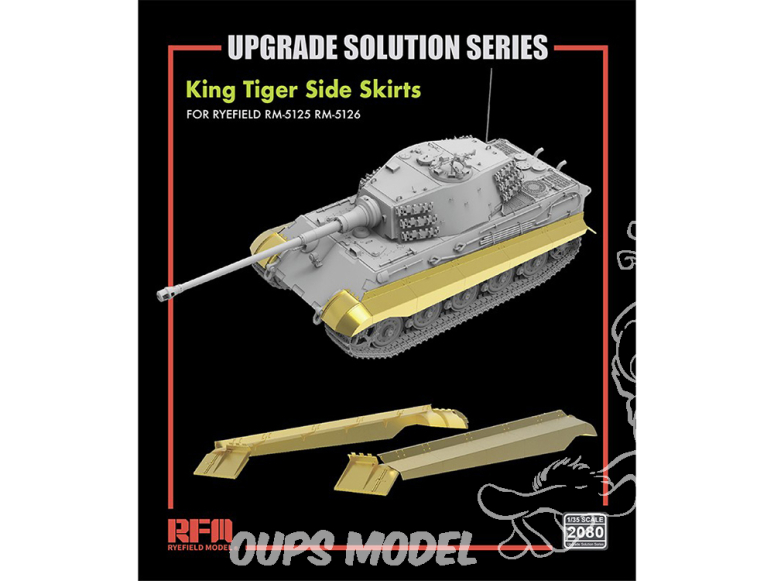 Rye Field Model maquette militaire 2080 Jupes latérales (Side Skirts) King Tiger 1/35