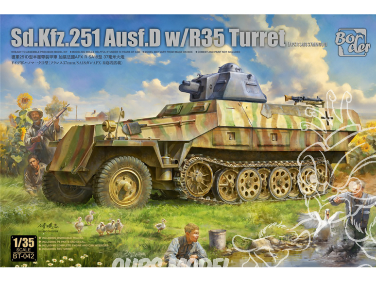 Border model maquette militaire BT-042 Sd.Kfz.251 Ausf.D avec tourelle R35 1/35