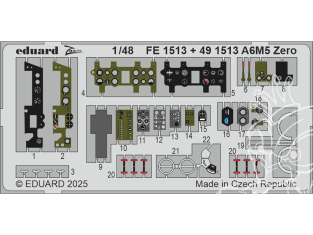 EDUARD photodecoupe avion FE1513 Zoom amélioration A6M5 Zero Fine molds 1/48