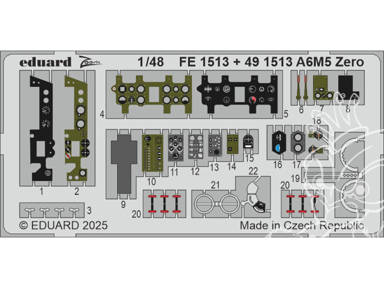 EDUARD photodecoupe avion FE1513 Zoom amélioration A6M5 Zero Fine molds 1/48