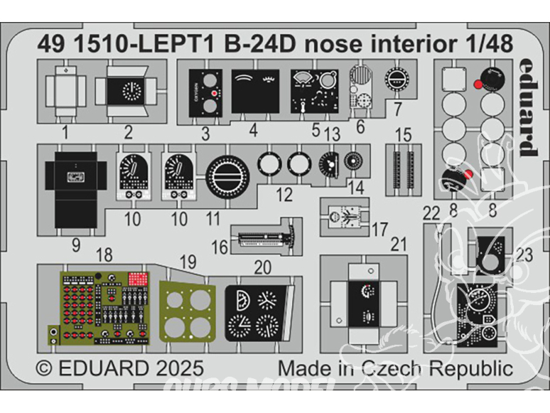 EDUARD photodecoupe avion 491510 Intérieur nez B-24D Hobby Boss 1/48