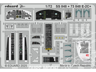 Eduard photodecoupe avion 73848 Amélioration E-2C+ Heller 1/72