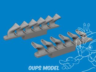 Eduard kit d'amelioration brassin Print 672410 Echappements fishtail 6 sorties Spitfire Mk.V Tamiya 1/72