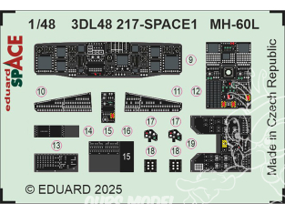 Eduard Space décalques 3D 3DL48217 MH-60L Black Hawk Icm 1/48