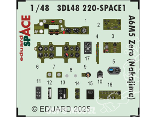 Eduard Space décalques 3D 3DL48220 A6M5 Zero (Nakajima) Eduard 1/48