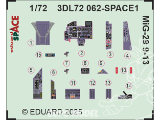 Eduard Space décalques 3D 3DL72062 MiG-29 9-13 Great Wall Hobby 1/72