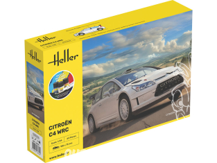 Heller maquette voiture 56756 STARTER KIT Citroen C4 WRC inclus peintures principale colle et pinceau 1/24