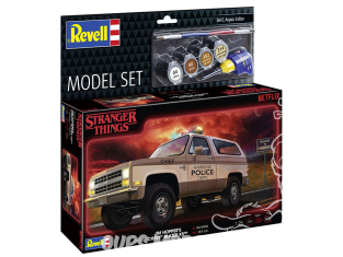 Revell maquette voiture 67724 Model Set Stranger Things Jim Hopper´s Chevy Blazer K5 avec accessoires de base 1/25