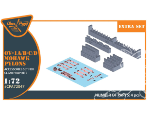 Clear Prop kit d'amelioration avion CPA72047 Pylônes Mohawk OV-1 A/B/C/D pour kits CP 1/72