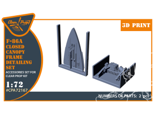 Clear Prop kit d'amelioration avion CPA72167 Ensemble de détails du cadre de la verrière du F-86A pour kits CP 1/72