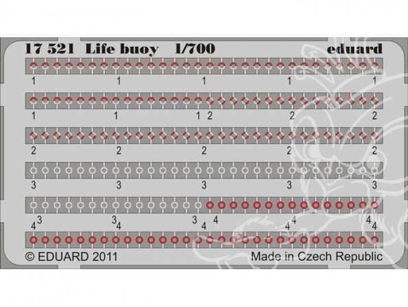 Eduard photodecoupe bateau 17521 Bouees de sauvetage 1/700