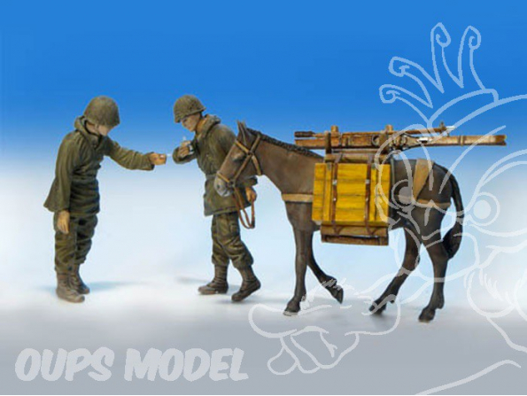 Plus Model 323 Personnages Soldats infanterie US avec mule 1/35