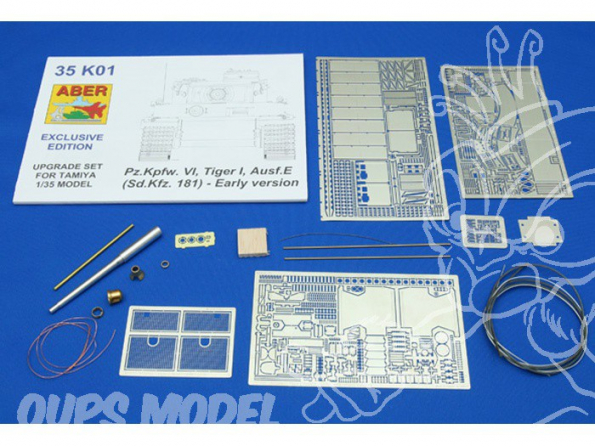 Aber 35K01 Set super detaillage Pz.Kfz.181 tiger I 1/35