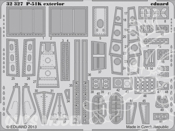 EDUARD photodecoupe avion 32327 Exterieur P-51K 1/32