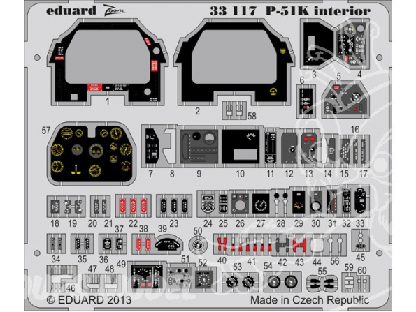 EDUARD photodecoupe avion 33117 Interieur P-51K 1/32