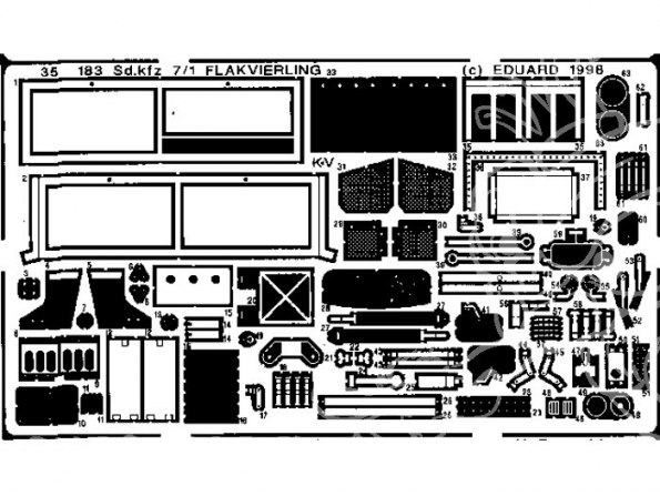 Eduard photodecoupe militaire 35183 Sd.Kfz.7/1 Flakvierling 1/35