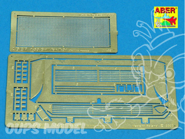 Aber 35G08 Grilles pour T-34 Tamiya 1/35