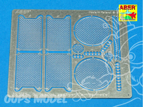 Aber 35G25 Grilles pour Jagtiger (Sd.Kfz.186) Tamiya 1/35