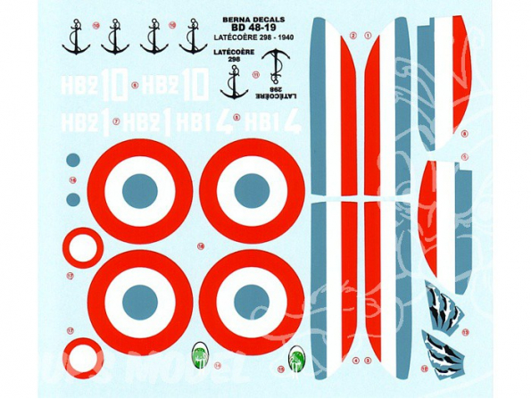 Decalques Berna decals BD48-19 LATECOERE 298 1/48