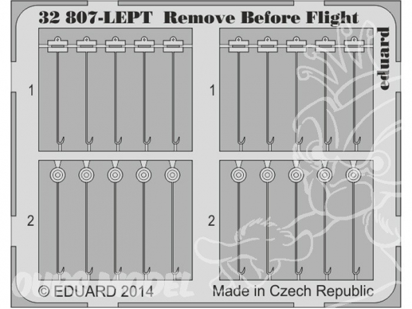 EDUARD photodecoupe avion 32807 Remove before flight FABRIC 1/32