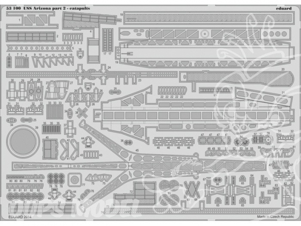 Eduard photodecoupe 53100 USS Arizona partie 2 Catapultes 1/200