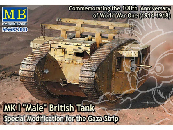 Master Box maquette militaire 72003 CHAR BRITANNIQUE Mk.I Male Bataille De Gaza Avril-Octobre 1917 1/72