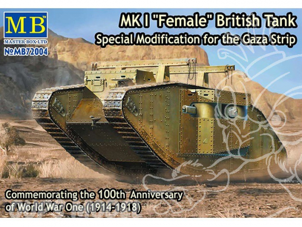 Master Box maquette militaire 72004 CHAR BRITANNIQUE Mk.I Female Bataille De Gaza Avril-Octobre 1917 1/72