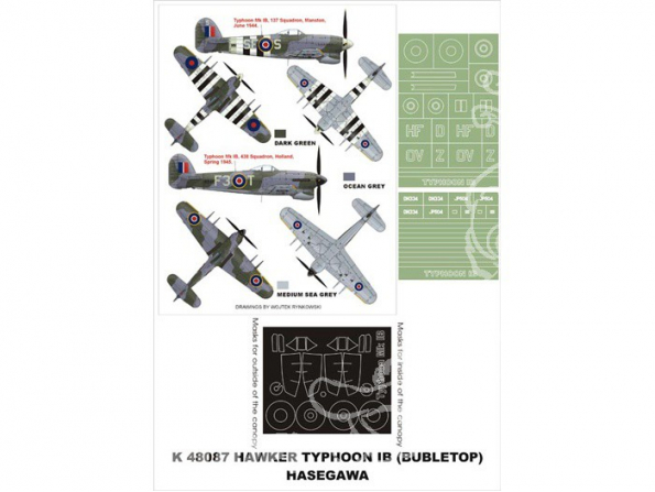 Montex Super Mask K48087 Typhoon Mk IB Hasegawa 1/48