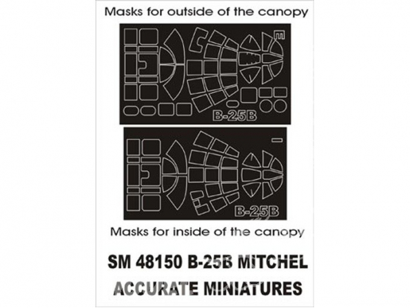 Montex Mini Mask SM48150 B-25B Mitchell Accurate Miniatures 1/48