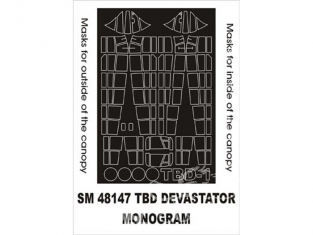 Montex Mini Mask SM48147 Douglas TBD-1 Devastator Monogram 1/48