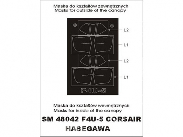 Montex Mini Mask SM48042 Chance Vought F4U-5 Corsair Hasegawa 1/48