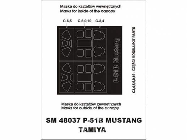 Montex Mini Mask SM48037 P-51B Mustang Tamiya 1/48