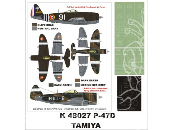 Montex Super Mask K48027 P-47D Bubbletop Tamiya 1/48