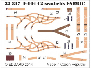 EDUARD photodecoupe avion 32817 Harnais SUPER FABRIC F-104 C2 Italeri 1/32