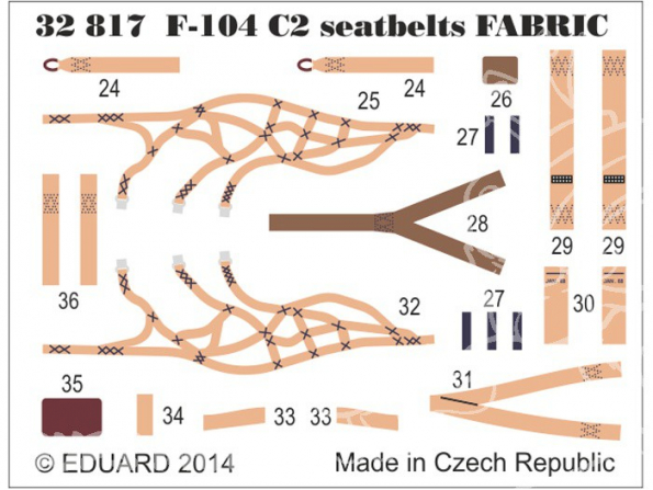 EDUARD photodecoupe avion 32817 Harnais SUPER FABRIC F-104 C2 Italeri 1/32