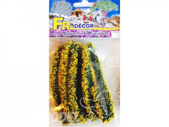 Fr Décor 207 Haies chenille floquée Fleuries jaunes