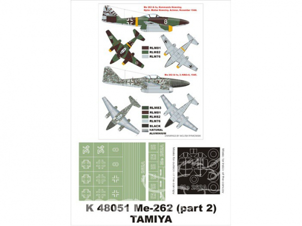 Montex Super Mask K48051 Messerschmitt Me262A-1a Tamiya 1/48