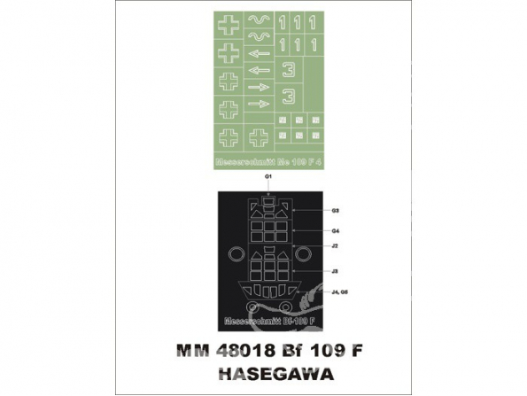 Montex Maxi Mask MM48018 Messerschmitt Bf 109F-4 Hasegawa 1/48