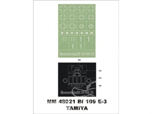 Montex Maxi Mask MM48021 Messerschmitt Bf 109E-3 Tamiya 1/48