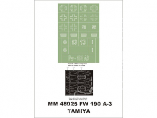 Montex Maxi Mask MM48025 Focke Wulf Fw 190A-3 Tamiya 1/48