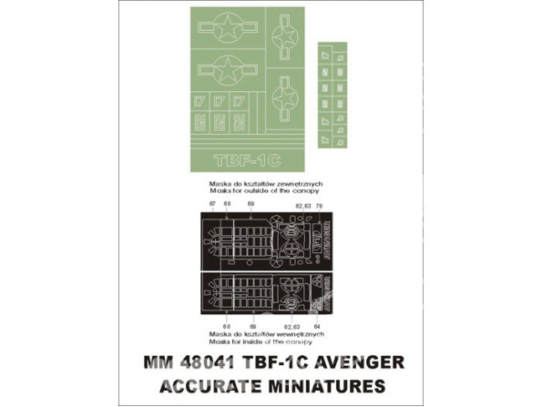 Montex Maxi Mask MM48041 TBF 1C Avenger Accurate Miniatures 1/48