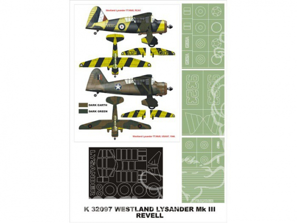 Montex Super Mask K32097 Westland Lysander MkIII Revell 1/32