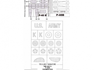 Montex Maxi Mask MM48078 Curtiss P-40B Trumpeter 1/48